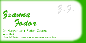 zsanna fodor business card